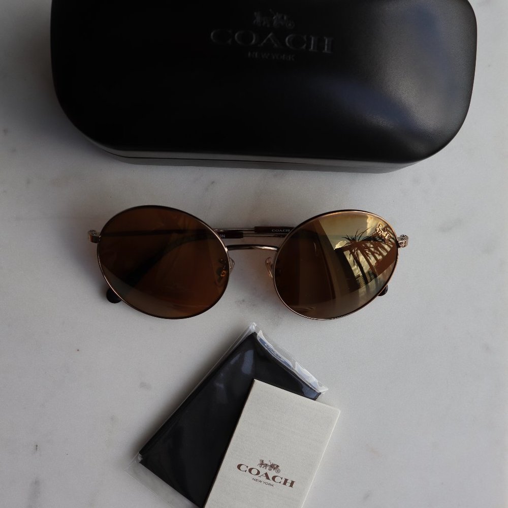Coach Gold Round Sunglasses